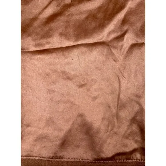 Abercrombie & Fitch 100% Silk Mesh Trim Satin Cami Tank Top Pink Y2K V-Neck VTG - Picture 6 of 7